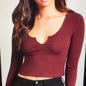 Forever 21 Burgundy Crop Top